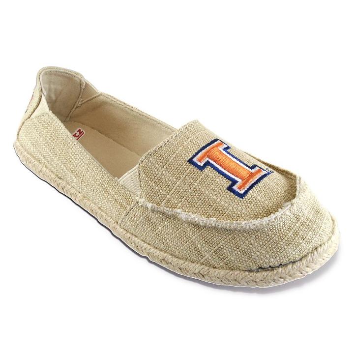 Women's Campus Cruzerz Illinois Fighting Illini Sparkle Cabo Slip-on Shoes, Size: 10, Beig/green (beig/khaki)