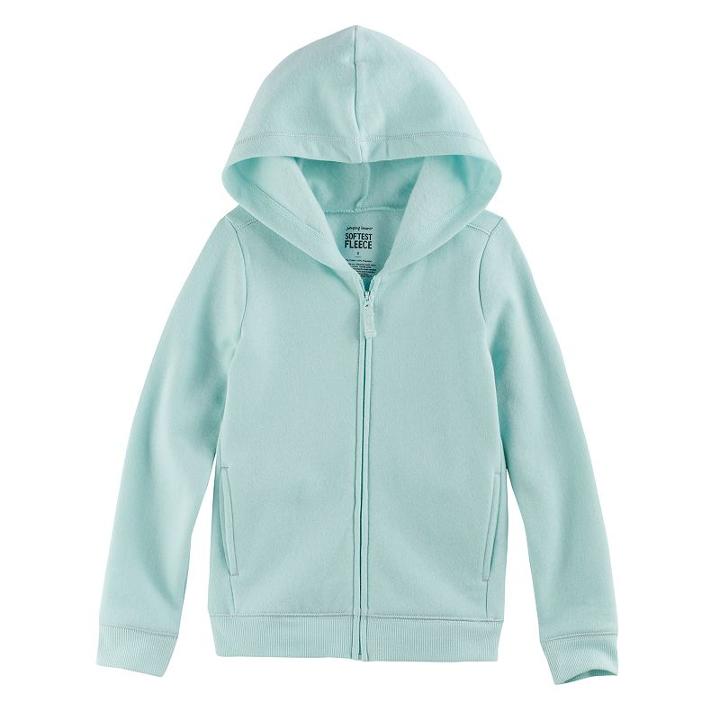 Girls 4-10 Jumping Beans&reg; Zip-front Hoodie With Sparkle Details, Size: 4, Turquoise/blue (turq/aqua)