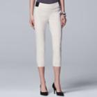 Women's Simply Vera Vera Wang Seamed Twill Capri, Size: Large, White