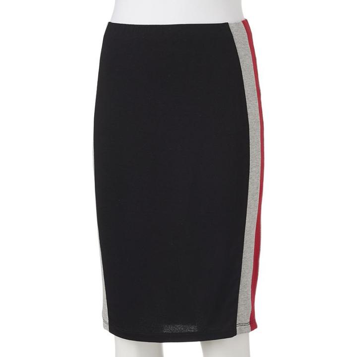Juniors' Joe B Striped Pencil Skirt, Girl's, Size: Medium, Med Red