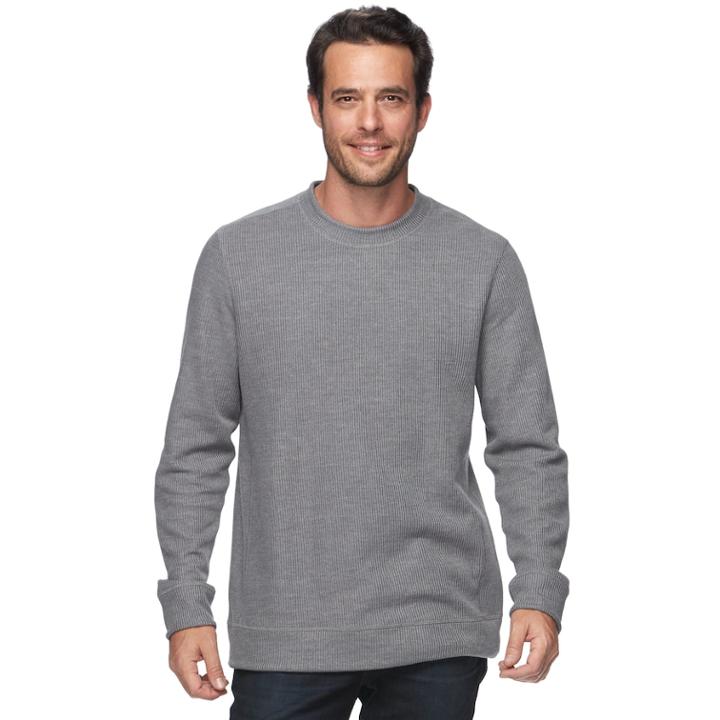 Men's Croft & Barrow&reg; Classic-fit Heavyweight Ribbed Crewneck Tee, Size: Xxl, Dark Grey