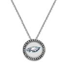 Philadelphia Eagles Team Logo Crystal Pendant Necklace - Made With Swarovski Crystals, Women's, Size: 18, Black