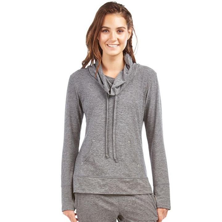 Women's Balance Collection Carmel Cozy Cowlneck Sweatshirt, Size: Medium, Med Grey