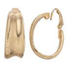 Dana Buchman Textured Clip-on Hoop Earrings, Women's, Gold