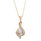 Sirena Collection 1/8 Carat T.w. Diamond 14k Gold Two Tone Drop Pendant Necklace, Women's, White
