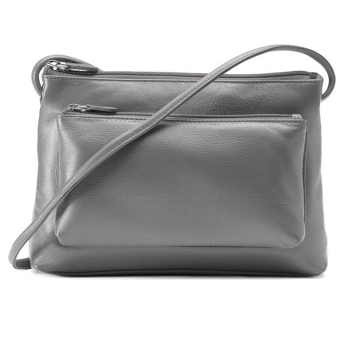 Ili Leather Crossbody Bag, Women's, Grey