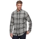 Men's Sonoma Goods For Life&trade; Plaid Flannel Button-down Shirt, Size: Xl, Med Grey