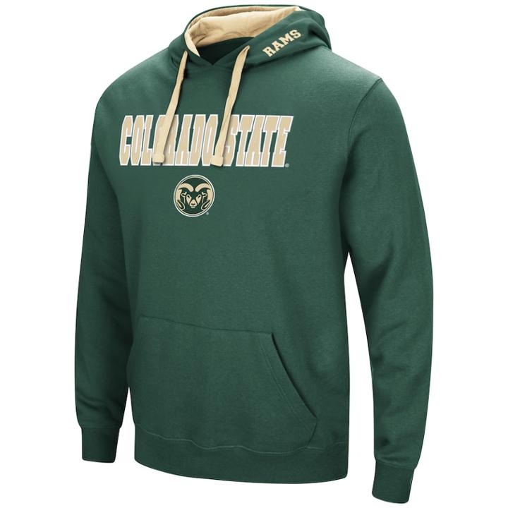 Men's Colorado State Rams Pullover Fleece Hoodie, Size: Small, Dark Green