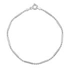 Sterling Silver Bead Chain Bracelet - 8 In, Women's, Size: 8, Grey