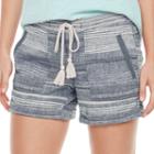 Women's Sonoma Goods For Life&trade; Striped Linen-blend Shorts, Size: 12, Light Blue
