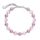 Crystal Avenue Silver-plated Simulated Pearl And Crystal Bracelet - Made With Swarovski Crystals, Women's, Red