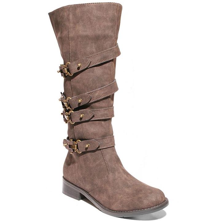 2 Lips Too Too Mike Women's Tall Boots, Size: Medium (7), Brown
