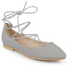 Journee Collection Fiona Women's Lace-up Flats, Girl's, Size: 9, Grey