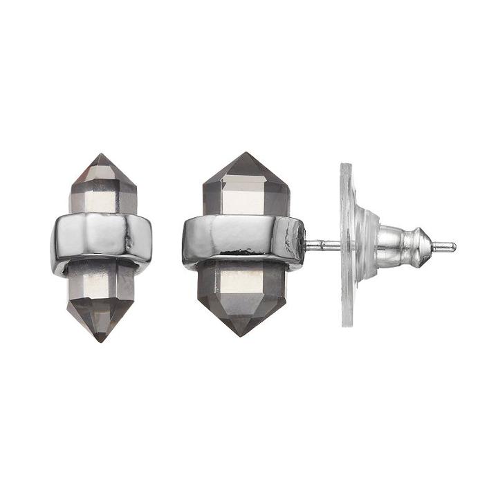 Simply Vera Vera Wang Faceted Stone Nickel Free Stud Earrings, Women's, Black