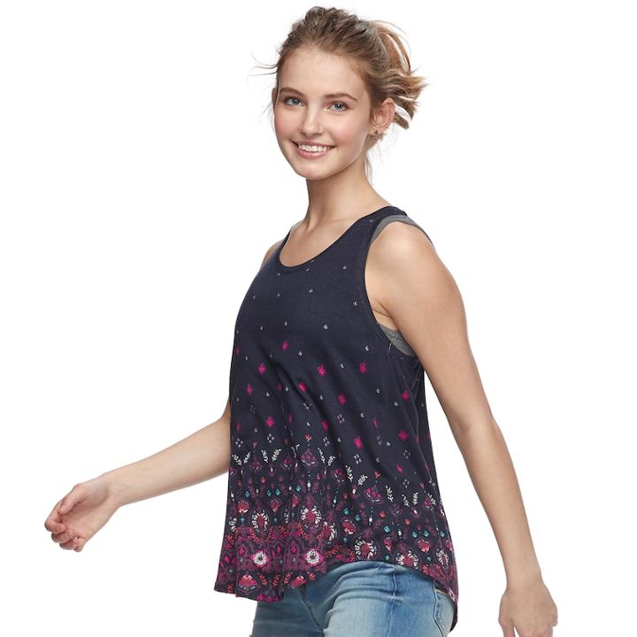 Juniors' Mudd&reg; Weekend Tank, Teens, Size: Medium, Drk Purple