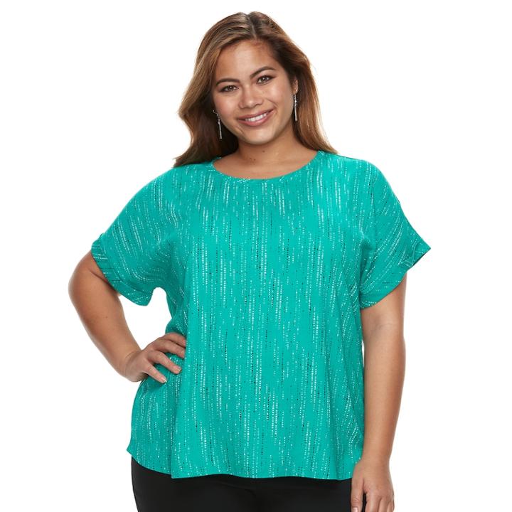 Plus Size Apt. 9&reg; Embellished Top, Women's, Size: 0x, Turquoise/blue (turq/aqua)