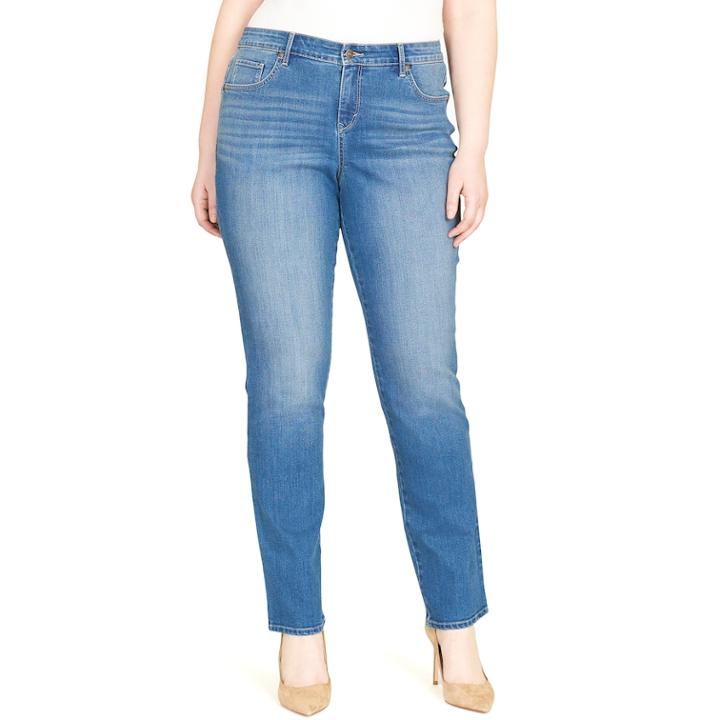 Plus Size Gloria Vanderbilt Straight Leg Midrise Jeans, Women's, Size: 16 W, Blue