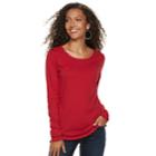 Women's Sonoma Goods For Life&trade; Essential Crewneck Tee, Size: Medium, Dark Red