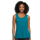 Women's Croft & Barrow Scoopneck Tank, Size: Small, Turquoise/blue (turq/aqua)