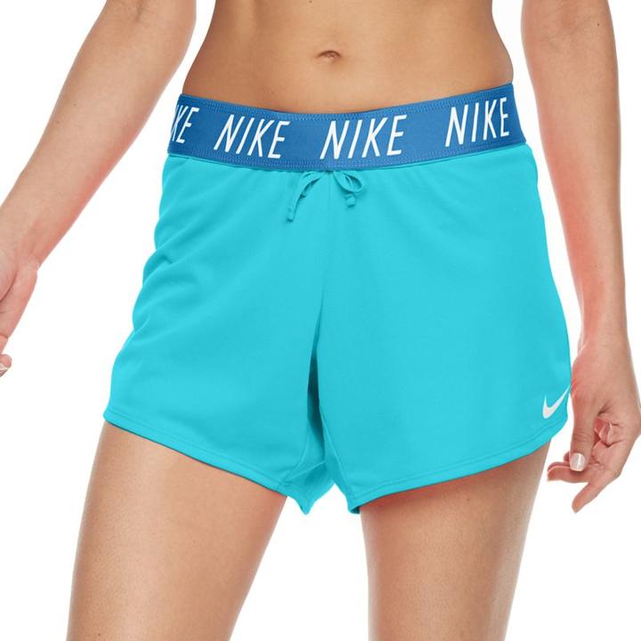 Women's Nike Dry Training Fold Over Shorts, Size: Xl, Turquoise/blue (turq/aqua)