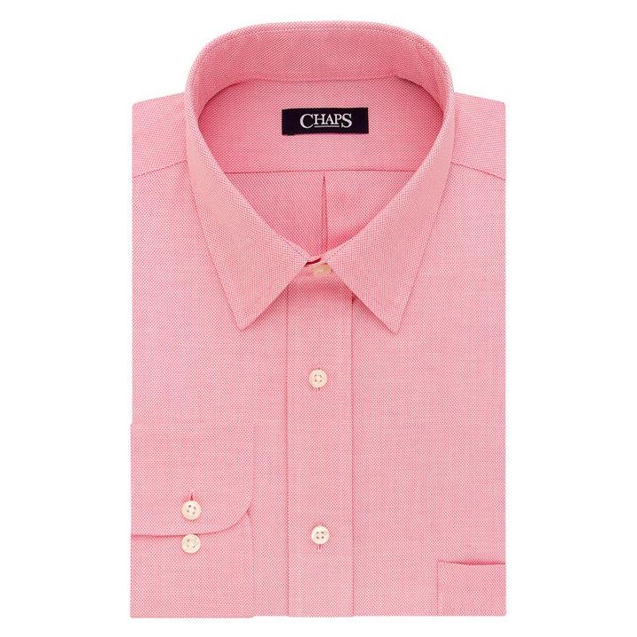 Men's Chaps Regular-fit Wrinkle-free Stretch Collar Dress Shirt, Size: 18.5 36/37, Brt Red
