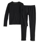Boys 4-18 Cuddl Duds Grid Climatesmart 2-piece Baselayer Set, Size: 12-14, Black