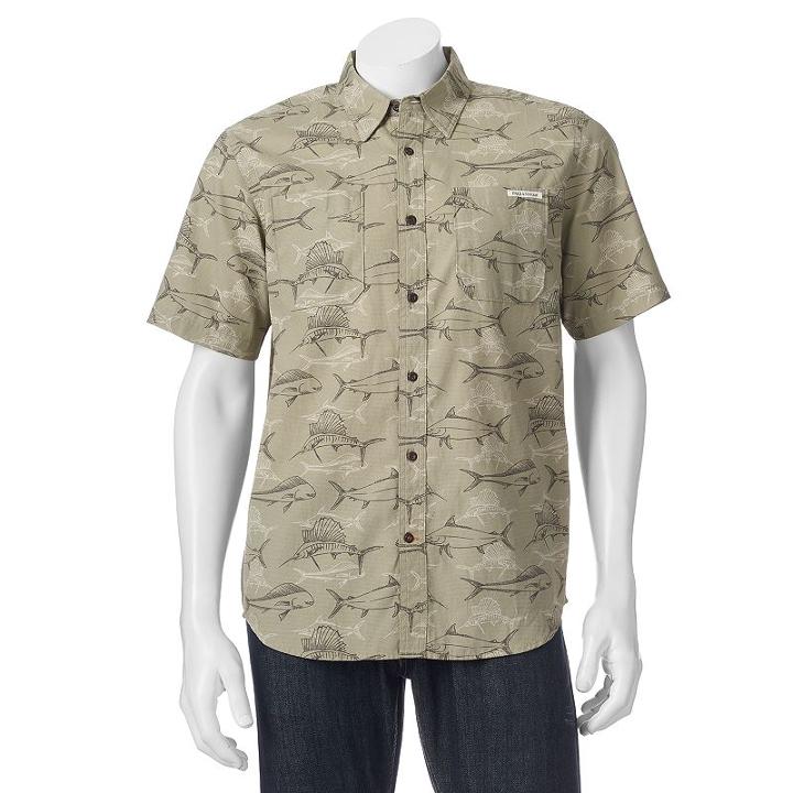 Men's Field & Stream Fishing Guide Button-down Shirt, Size: Large, Red/coppr (rust/coppr)