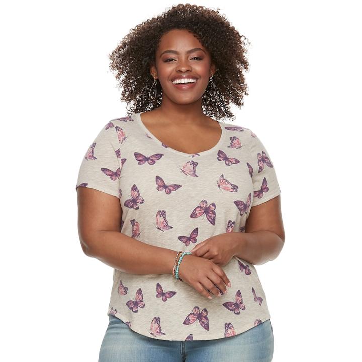 Plus Size Sonoma Goods For Life&trade; Essential V-neck Tee, Women's, Size: 2xl, Lt Beige