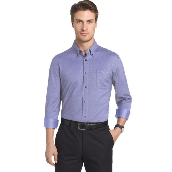 Big & Tall Van Heusen Traveler Regular-fit Stretch Performance Dress Shirt, Men's, Size: Xxl Tall, Blue (navy)