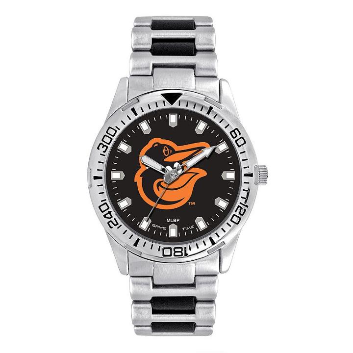 Game Time, Men's Baltimore Orioles Heavy Hitter Watch, Silver