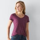 Petite Sonoma Goods For Life&trade; Essential Print V-neck Tee, Women's, Size: Xs Petite, Med Purple