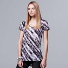 Women's Simply Vera Vera Wang Print High-low Tee, Size: Xl, Natural