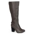 Journee Collection Carver Women's High Heel Boots, Girl's, Size: Medium (8.5), Grey