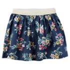 Girls 4-8 Carter's Floral Metallic Skirt, Size: 7, Navy Floral