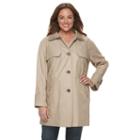 Plus Size Towne By London Fog Button-down Jacket, Women's, Size: 3xl, Beige Oth