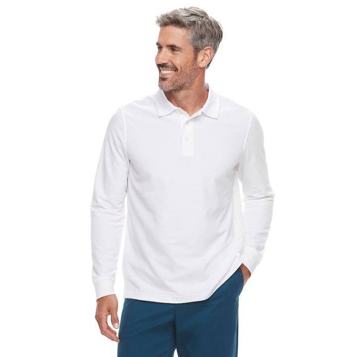 Men's Croft & Barrow&reg; Classic-fit Easy-care Pique Polo, Size: Medium, White
