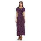 Women's Apt. 9&reg; Ruched Striped Maxi Dress, Size: Xxl, Brown Over