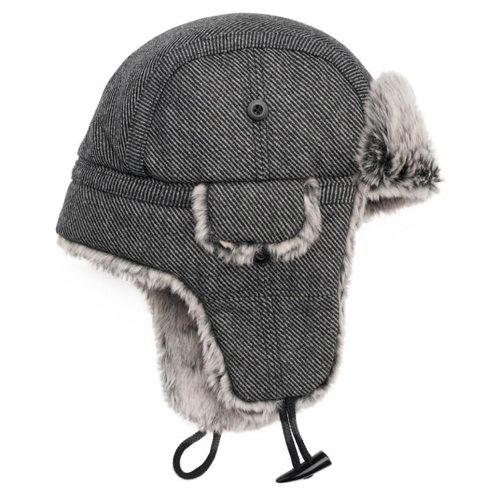Peter Grimm Lennox Diagonal Stripe Trapper Hat, Women's, Grey