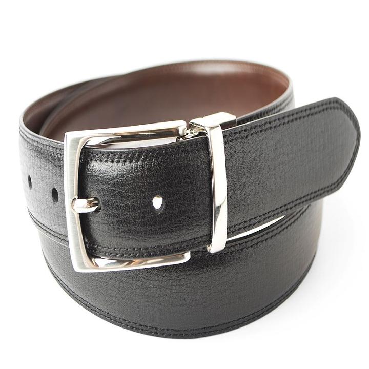 Men's Dockers Feather-edge Textured Reversible Belt, Size: 38, Grey (charcoal)