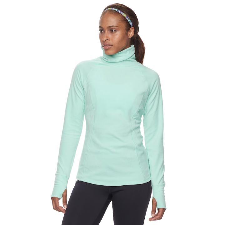 Women's Tek Gear Microfleece Turtleneck, Size: Medium, Med Green