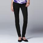 Petite Simply Vera Vera Wang Slimming Skinny Jeans, Women's, Size: 2 Petite, Black