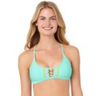 In Mocean Lacer Tag Crochet Trim Bralette, Size: Large, Lt Green