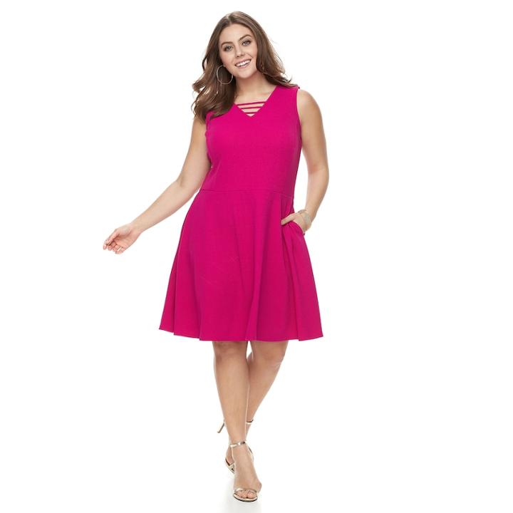 Plus Size Apt. 9&reg; Strappy Dress, Women's, Size: 0x, Dark Pink