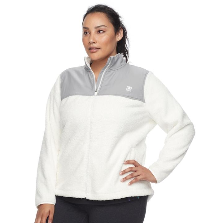 Plus Size Fila Sport&reg; Fleece Jacket, Women's, Size: 1xl, White Oth