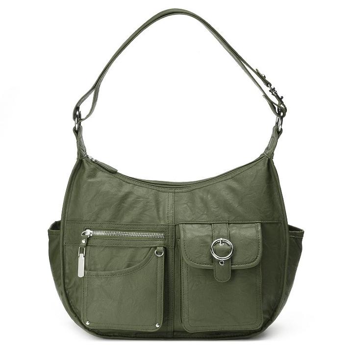 Rosetti Riveting Seams Convertible Hobo Bag, Women's, Med Green