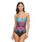 Women's Apt. 9&reg; Paisley Bandeau One-piece Swimsuit, Size: Small, Ovrfl Oth