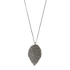 Mudd&reg; Long Simulated Crystal Leaf Pendant Necklace, Girl's, Black