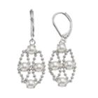 Simply Vera Vera Wang Simulated Pearl Nickel Free Kite Earrings, Women's, White