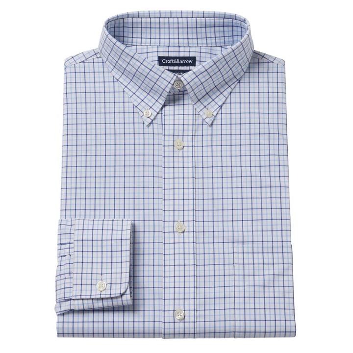 Croft & Barrow, Men's &reg; Easy-care True Comfort Regular-fit Stretch Dress Shirt, Size: 17 36/37, White