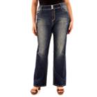 Juniors' Plus Size Wallflower Luscious Embellished Curvy Bootcut Jeans, Teens, Size: 22, Dark Blue